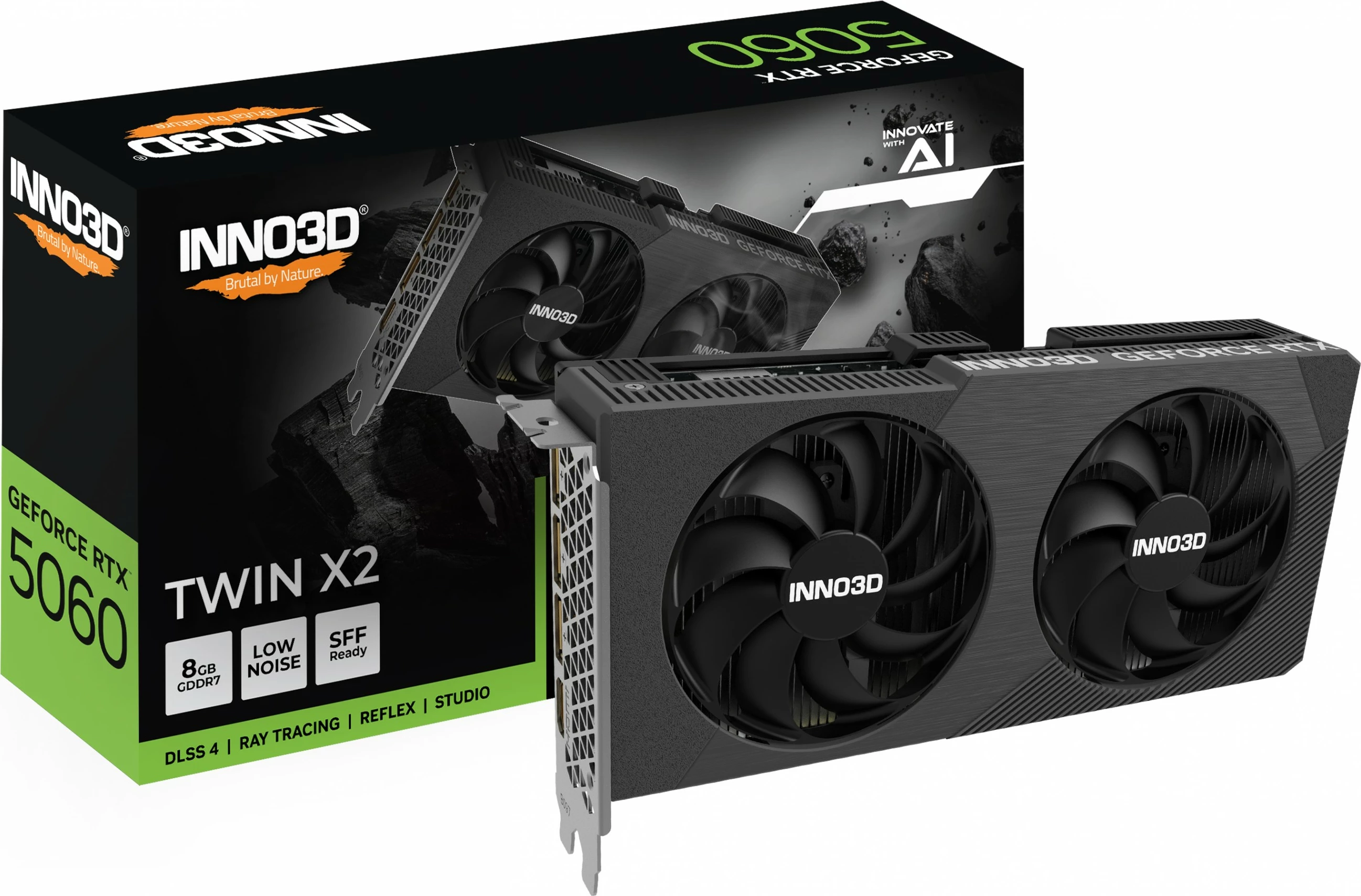 Grafična kartica Inno3D RTX5060 Twin X2 8GB GDDR7, črna Grafična kartica Inno3D RTX5060 Twin X2 8GB GDDR7, črna
