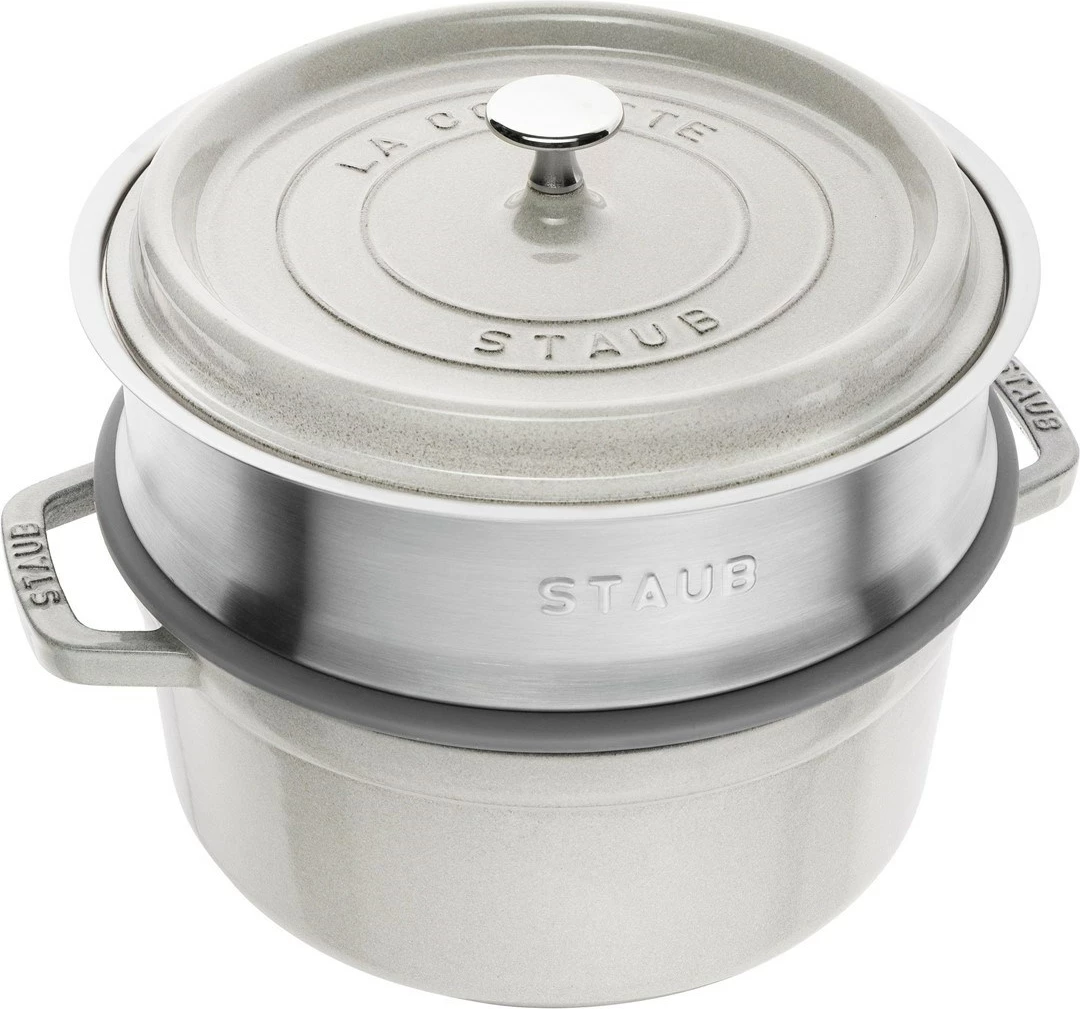Lonec iz litega železa STAUB 40508-822-0, 3,8 l, white truffle