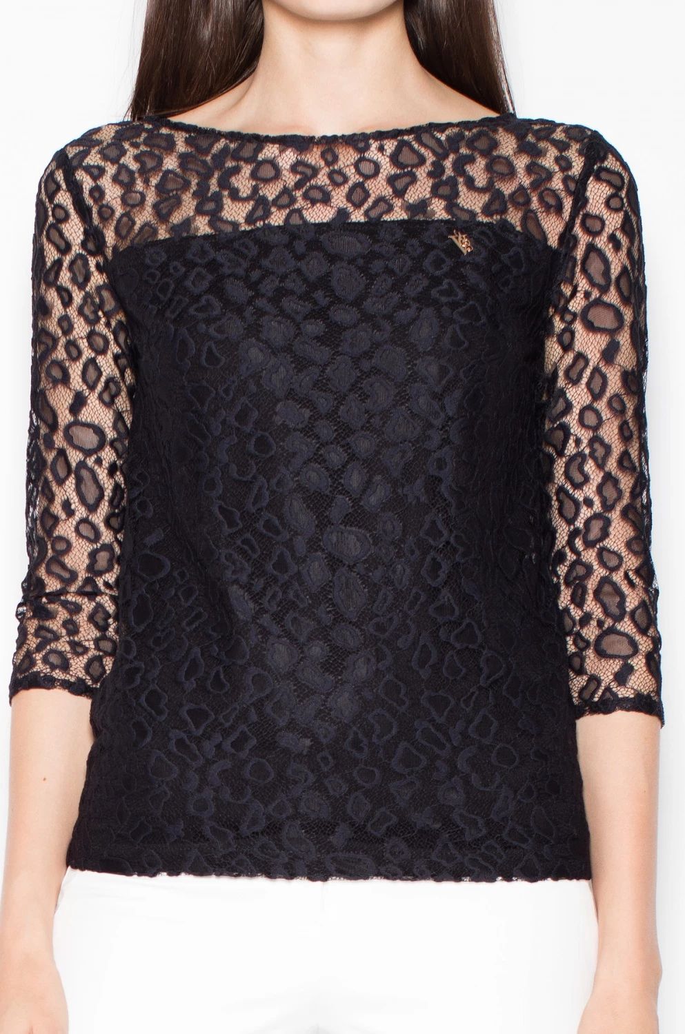 Elegantna bluza Venaton 77528, črna
