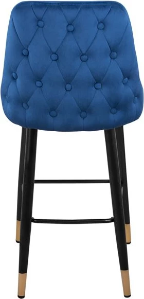 Barski stol SERENITY FH8519.08 žametno moder z kovinskim okvirjem 51x57x110cm, set 2 kosov