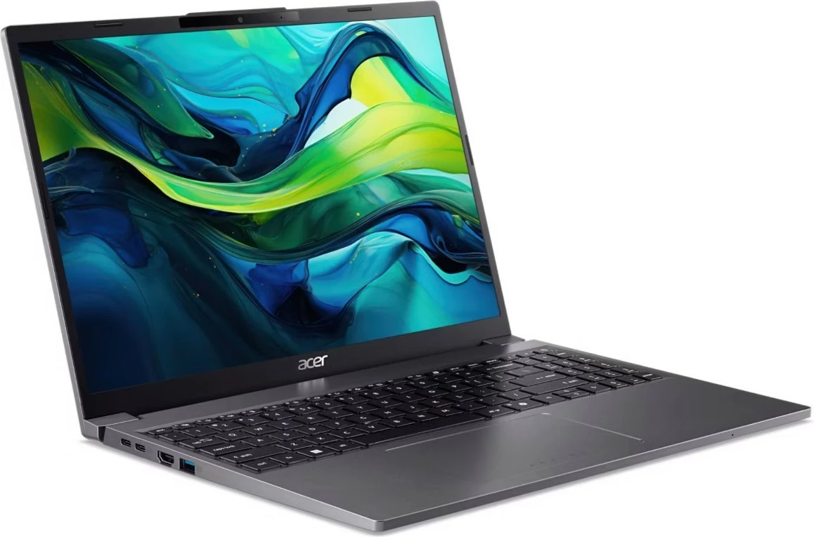 Prenosnik Aspire Go 15, i7-1355U, 15,3" WUXGA, 16GB RAM, 512GB SSD, brez OS — Acer AG15-51P-78K5, siv