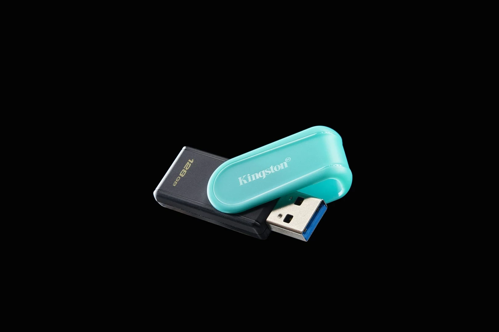 USB ključ 128GB, Kingston DataTraveler Exodia S, USB 3.2, črn/tirkiz