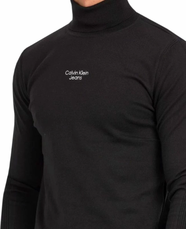 Duks za moške, Calvin Klein Jeans Stacked, črn