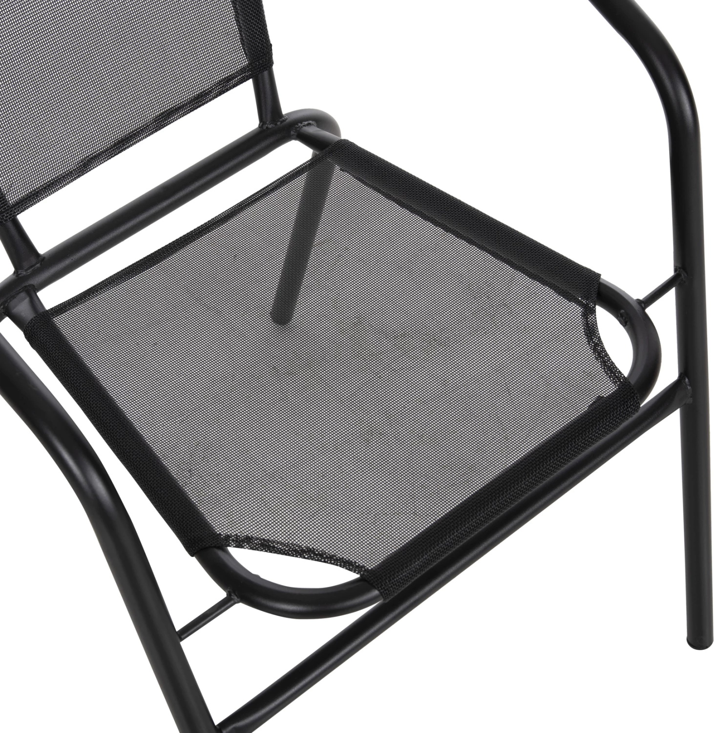 Vrtni naslanjač LEDAN FH5977.03 kovina in tekstilen v črni barvi 55x58x72H cm