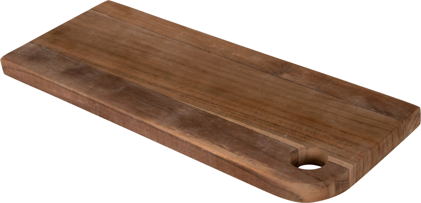 Deska za rezanje za kuhinjo FH4291 iz tikovine v naravni barvi z luknjo za obešanje 15x38,5x2H cm