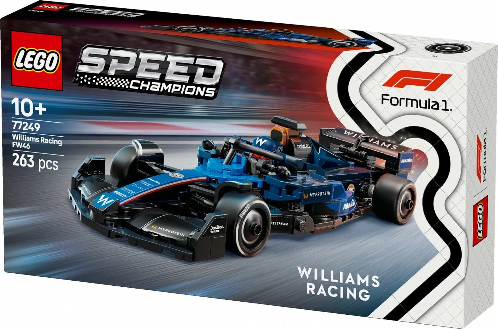 Model dirkalnega avtomobila Williams Racing FW46, Set LEGO Speed Champions, 263 delov, za otroke 10+, plastika