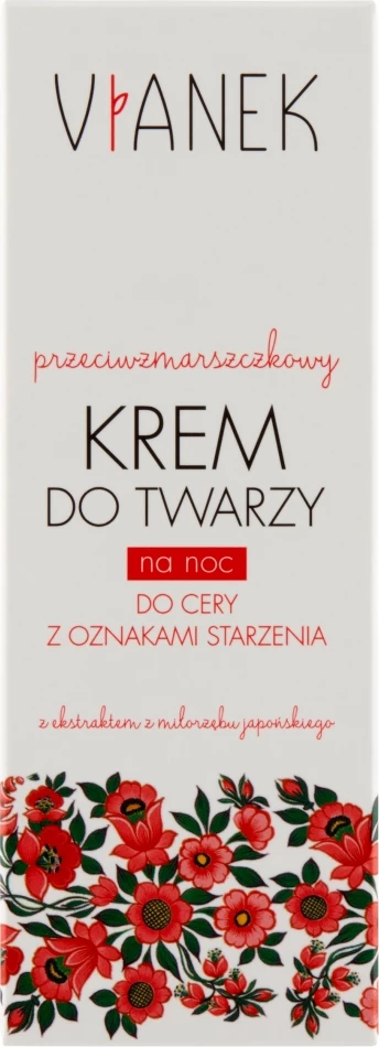 Nočna krema proti gubam za obraz za zrelo kožo, VIANEK, 50 ml