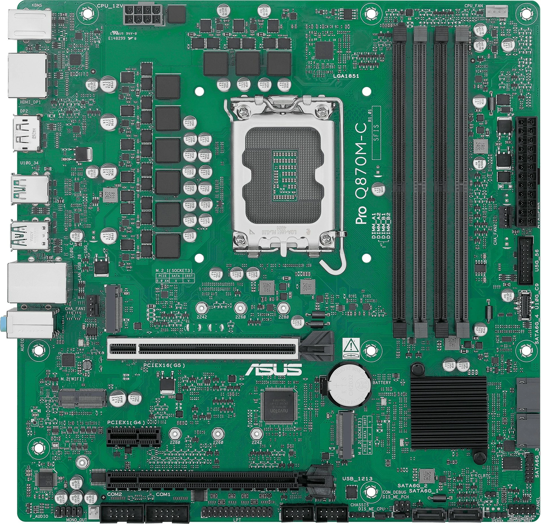 Plošča ASUS PRO Q870M-C-CSM, micro ATX, Intel Q870, 4x DIMM, 2x M.2, 7.1 zvok