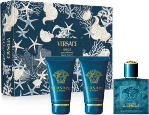 Eau de Toilette set Versace Eros za moške, 3 kosi, 50 ml