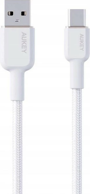 Kabel za polnjenje in prenos podatkov AUKEY CB-NAC1, USB-A v USB-C, 1 m, 60 W, bel