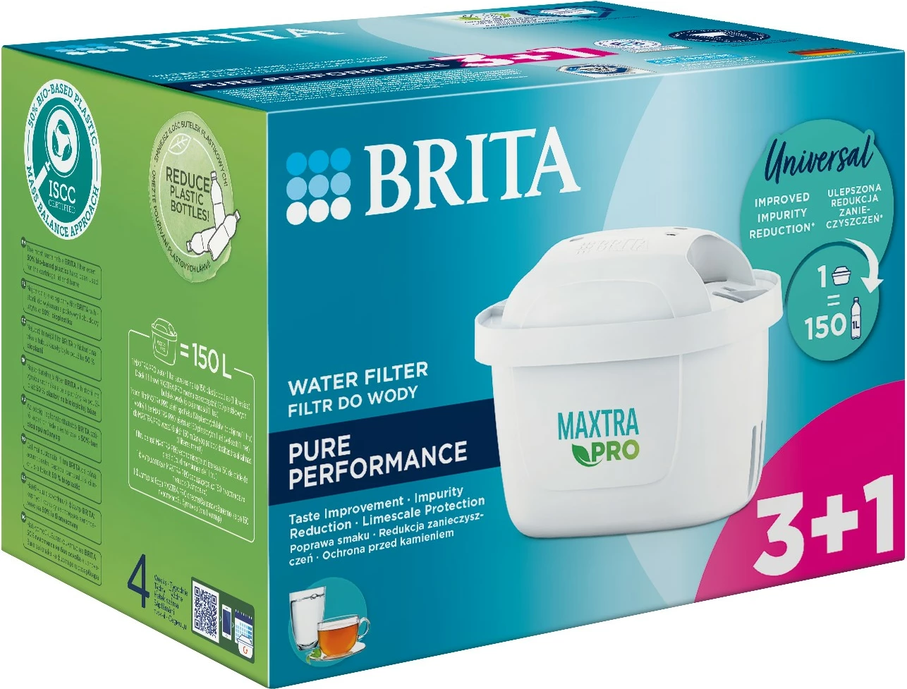 Filtrski vložki za vodo Brita Maxtra PRO Pure Performance, 3+1 kosi