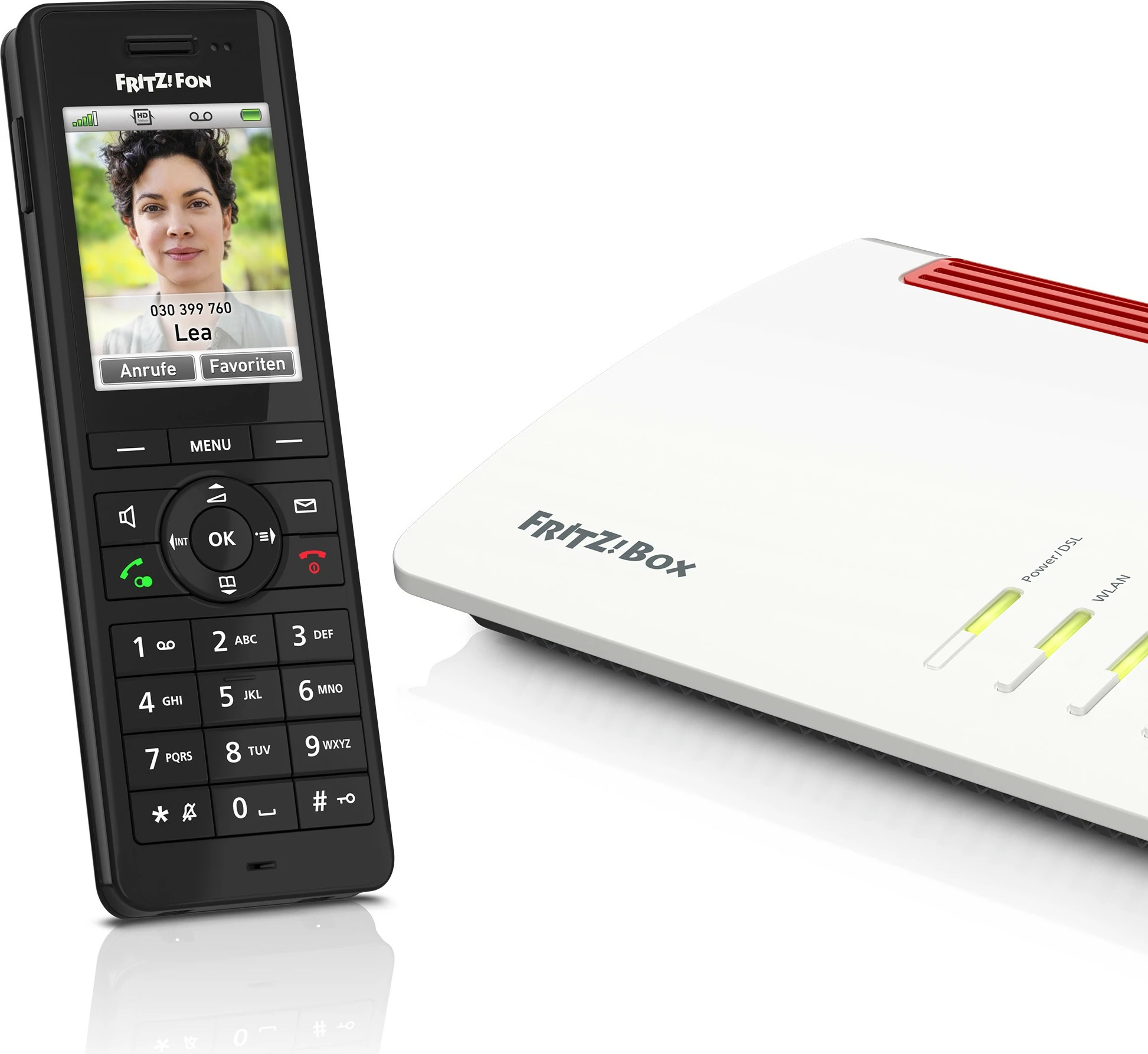 DECT telefon z brezžičnim nosilcem, 300 stikov, črn, AVM FRITZ!Fon X6