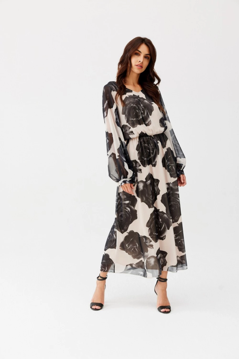 Dolga obleka Roco Fashion Ariela, večbarvna