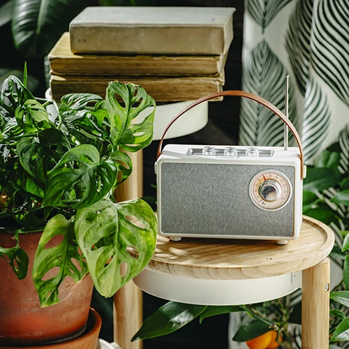 Zvočnik Bluetooth z radijem FM, Adler CR 1902, 5 W, Bluetooth 5.1, 1500 mAh, TWS, SD/USB/AUX, bel