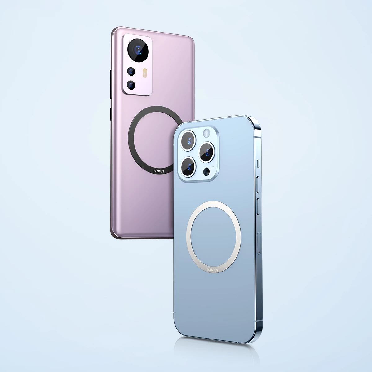 Magnetni obroč za MagSafe, 2 kosa, Baseus Halo Series, srebrn