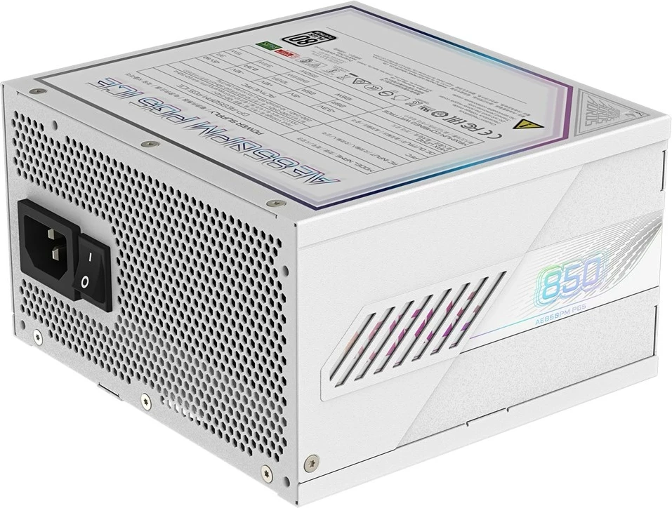 Napajalnik Gigabyte AORUS ELITE P850W ICE, PCIe 5.0, 80 PLUS Platinum, bel