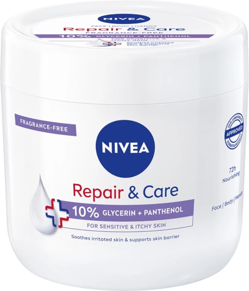 Krema za telo Repair & Care Sensitive, Nivea, 400 ml