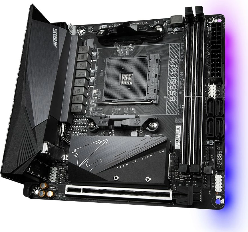 Matična plošča Gigabyte B550I AORUS PRO AX, Socket AM4, mini ITX, WiFi 6, 2,5 GbE LAN, črna