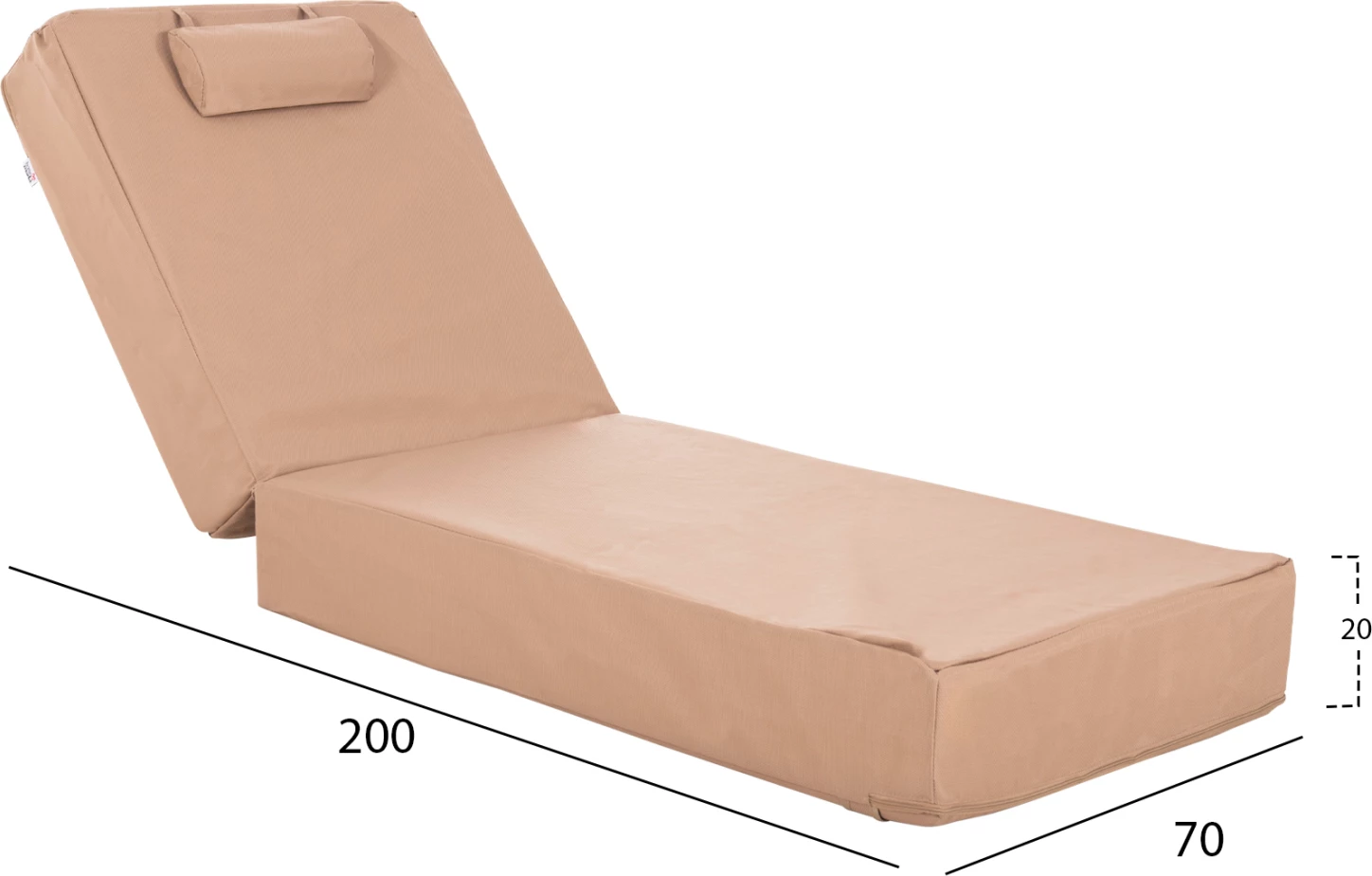 Blazina za ležalnik iz tekstilena SIFNOS MOCHA FH11761.04 200(120+80)x70x20Hcm