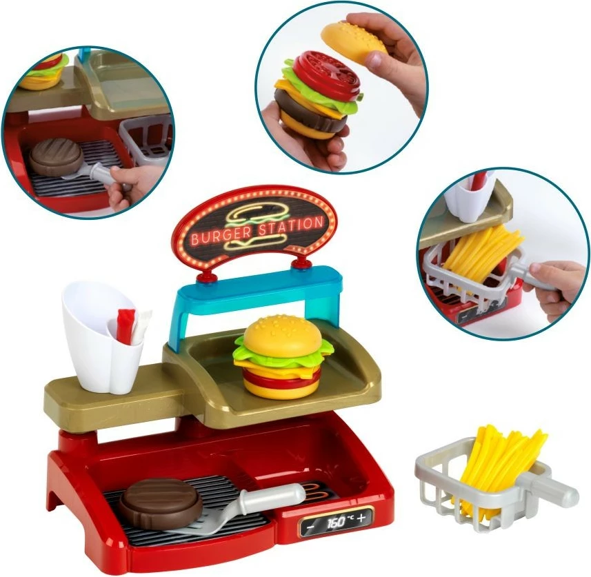 Igralni set burger, Klein 7336, plastika, večbarven