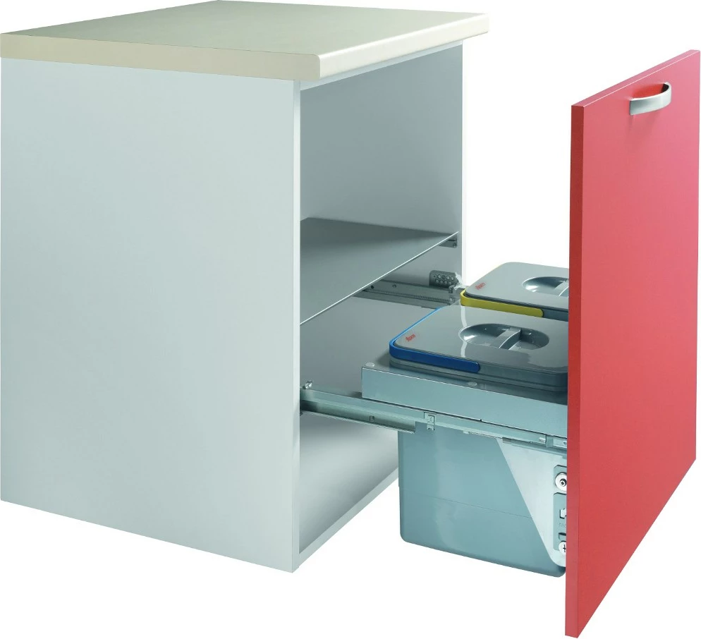 Koš za smeti TEKA ECO 60, 30 L, 2 posodi, pocinkan jeklo, siv