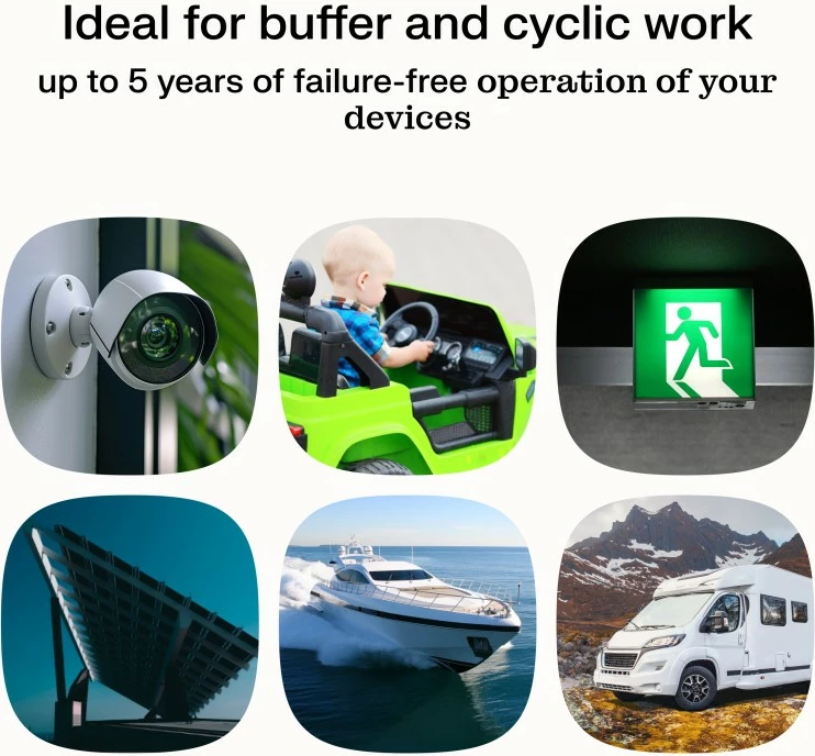 Baterija AGM VRLA, 6V 4,5Ah, IP54, Green Cell AGM6V4-5AH-J, črna