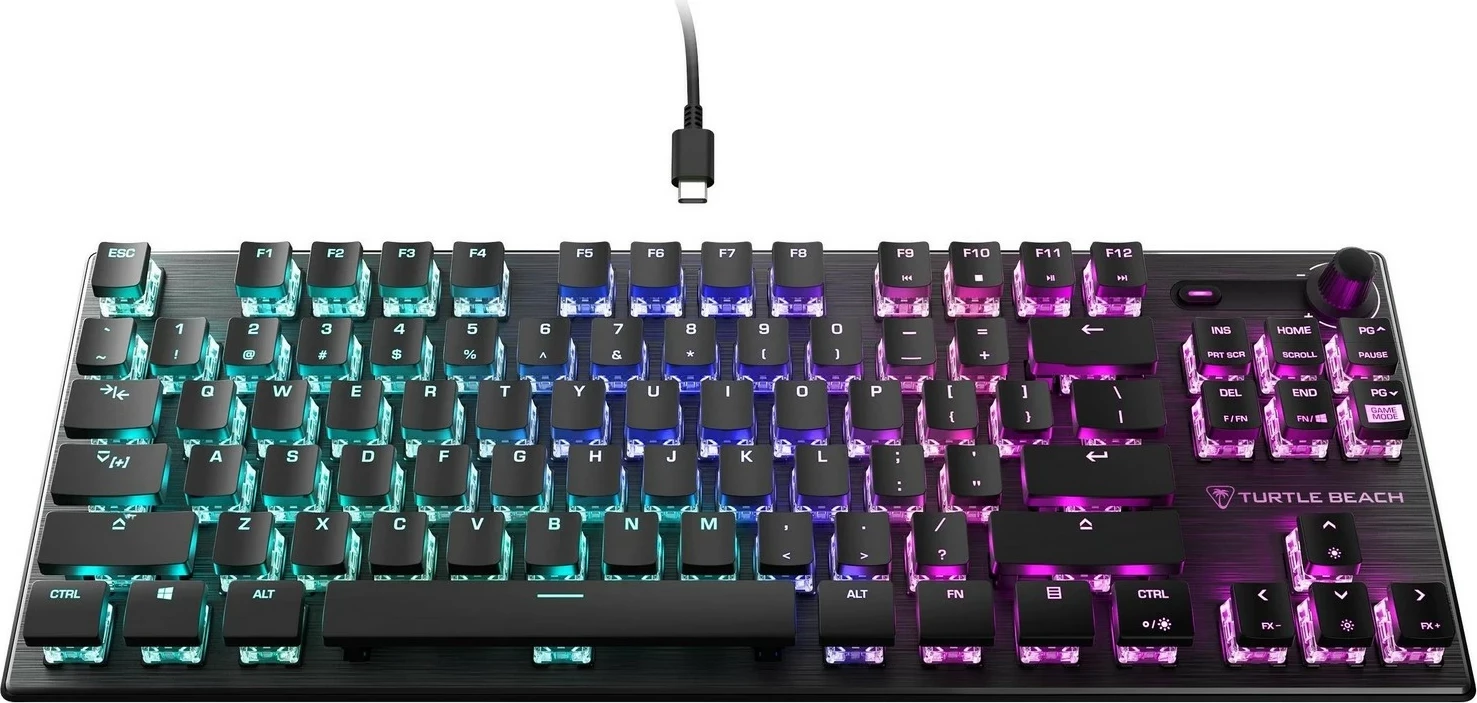 Mehanikalna igralna tipkovnica Vulcan TKL AIMO, Turtle Beach, RGB, linearna, US, črna