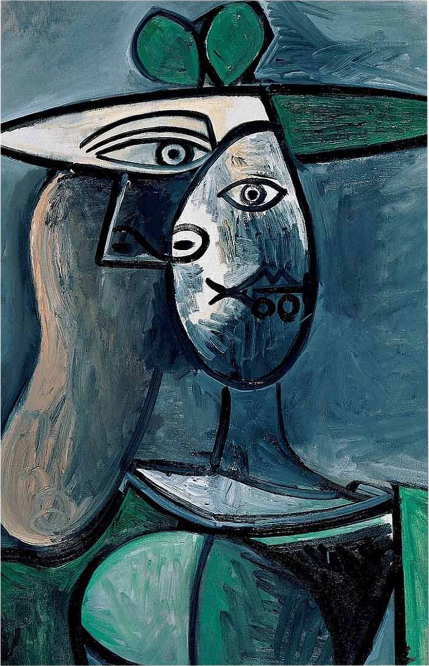 Stenska umetnost Ženska z zelenim klobukom FH7193.01 45X70X3 cm